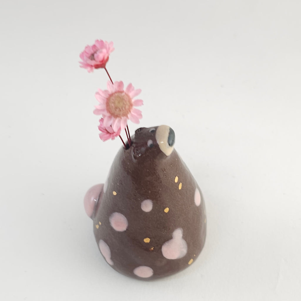 Seconds Collection: Flower Bear with Pink Spots