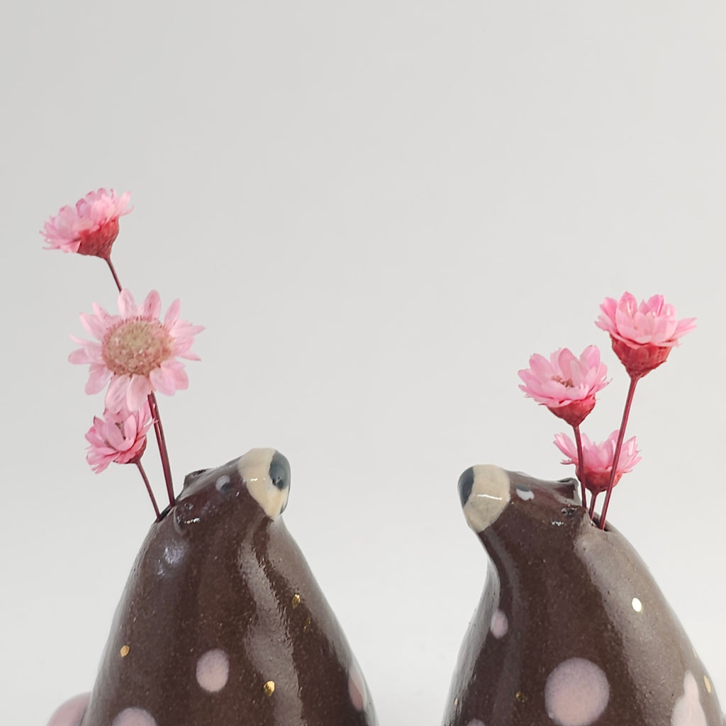 Seconds Collection: Flower Bear with Pink Spots