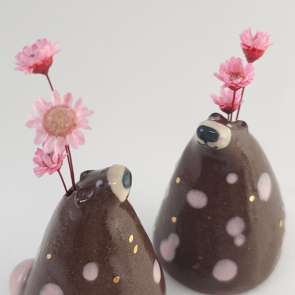 Seconds Collection: Flower Bear with Pink Spots