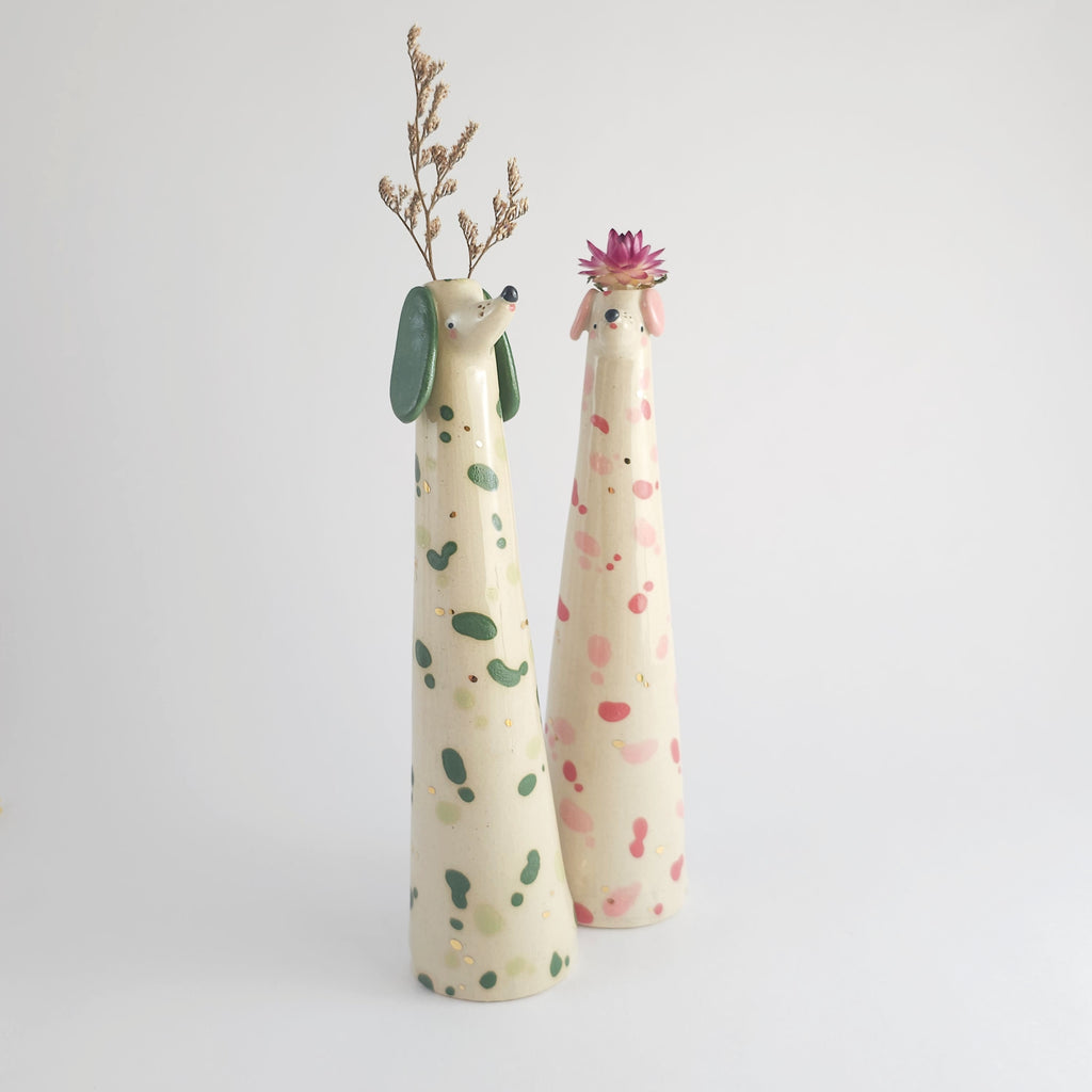 Golden Dots Collection: Roger the Wonky Pup Vase