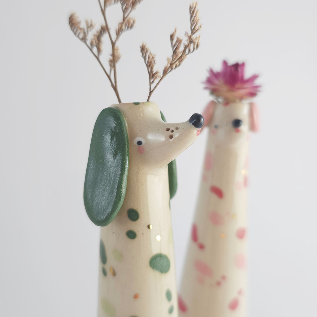 Golden Dots Collection: Roger the Wonky Pup Vase