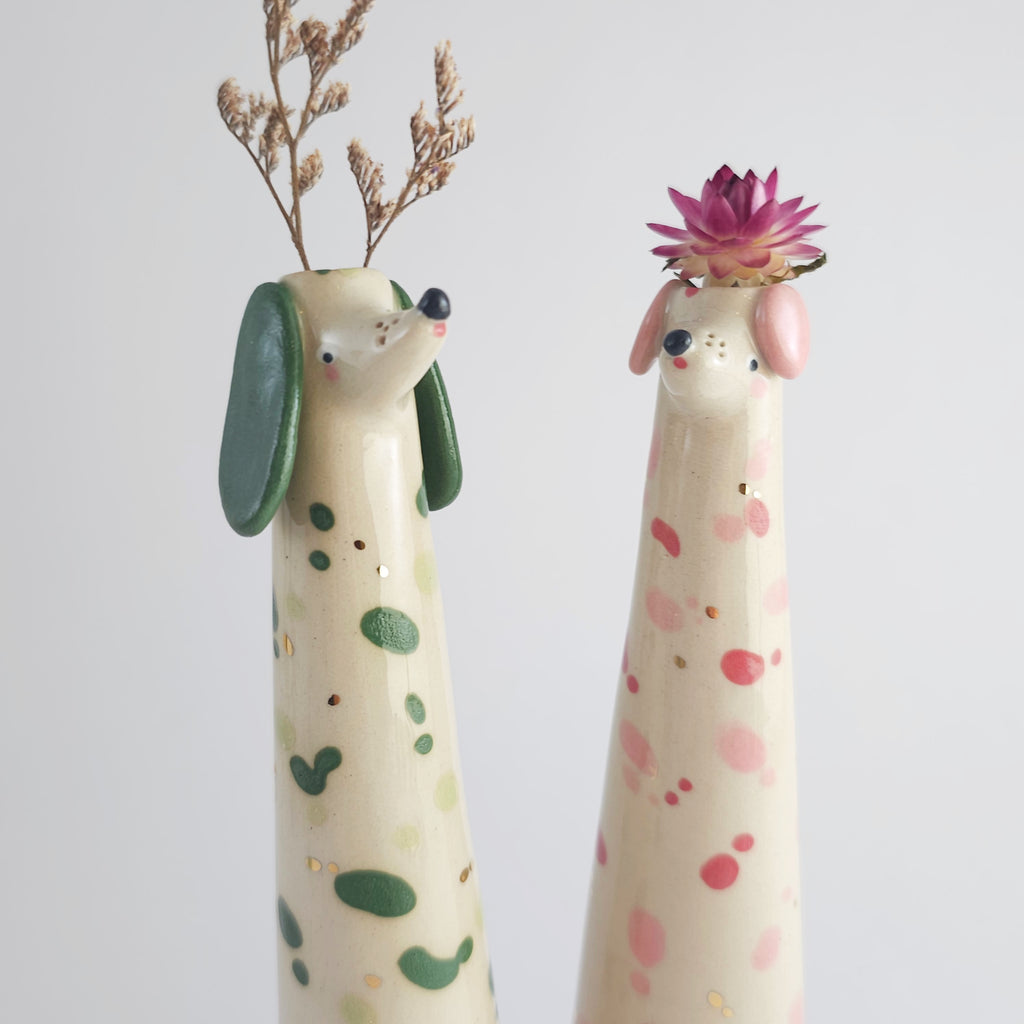 Golden Dots Collection: Roger the Wonky Pup Vase