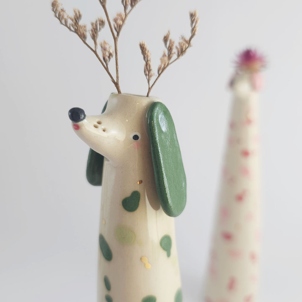 Golden Dots Collection: Roger the Wonky Pup Vase