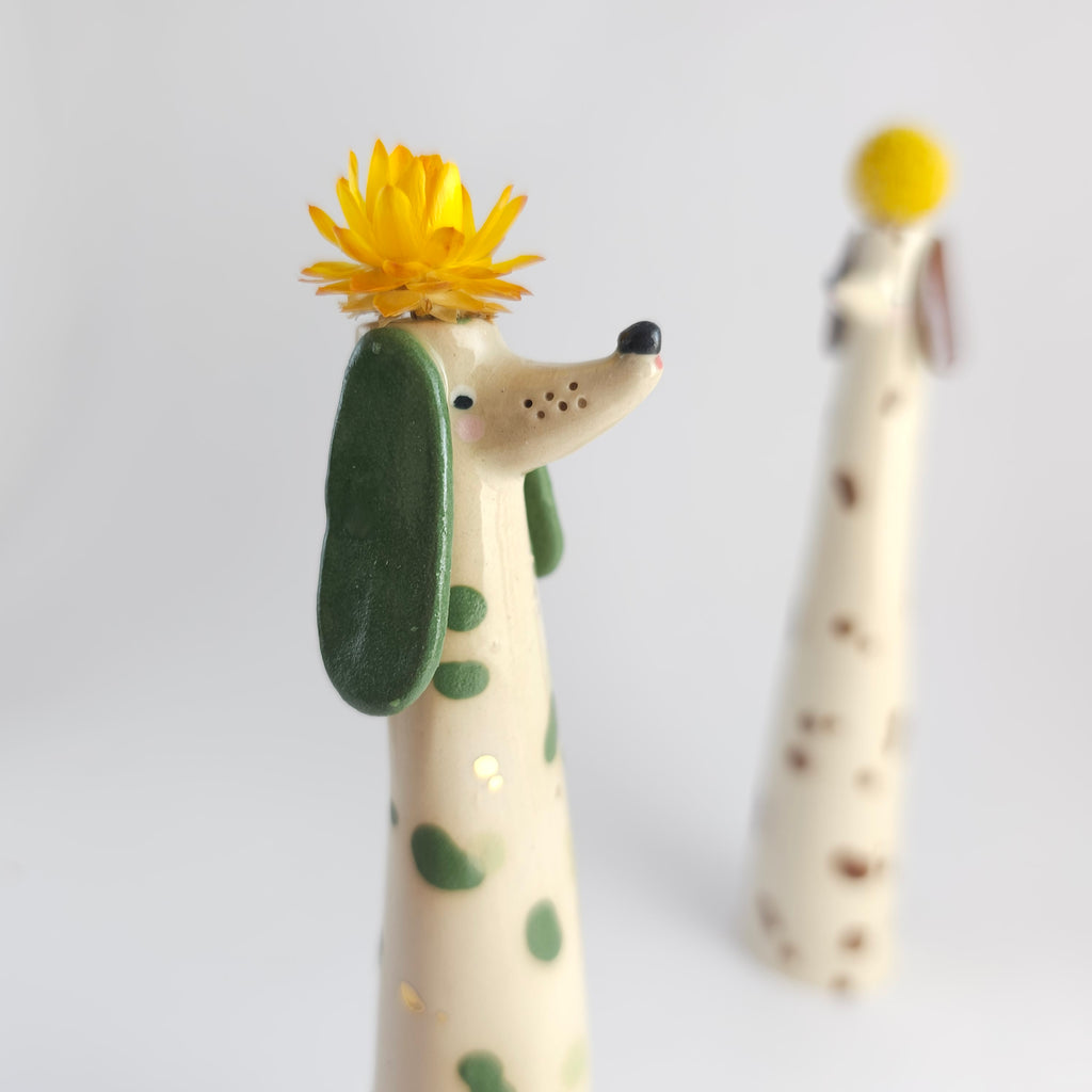 Golden Dots Collection: Roger the Wonky Pup Vase