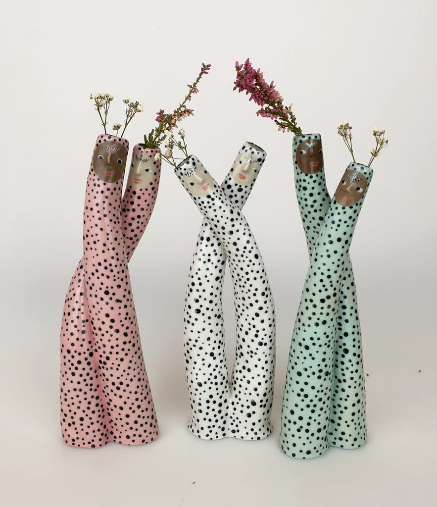 Adam & Adrienne the Cuddling Bud Vases