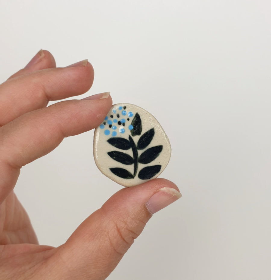Blue & Black Flower Token