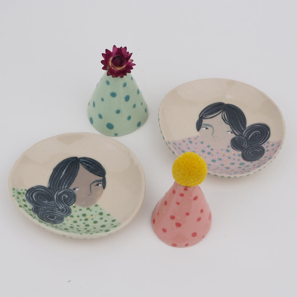 Golden Dots Collection: Jewelry Dish with Portrait